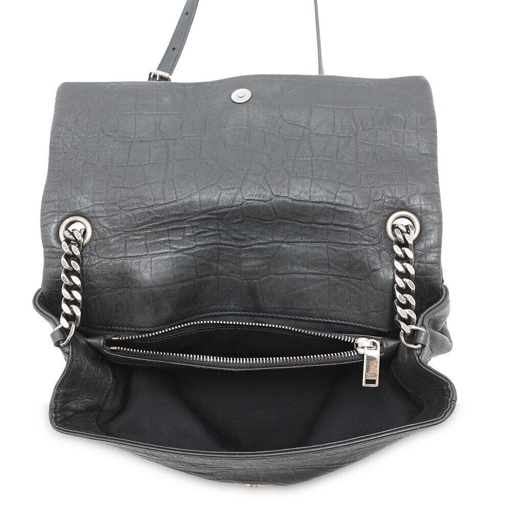 Saint Laurent Paris Shoulder Bag West Hollywood Embossed Leather Black - Picture 5 of 12